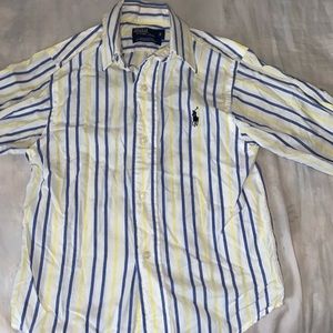 Lined blue & yellow button-down